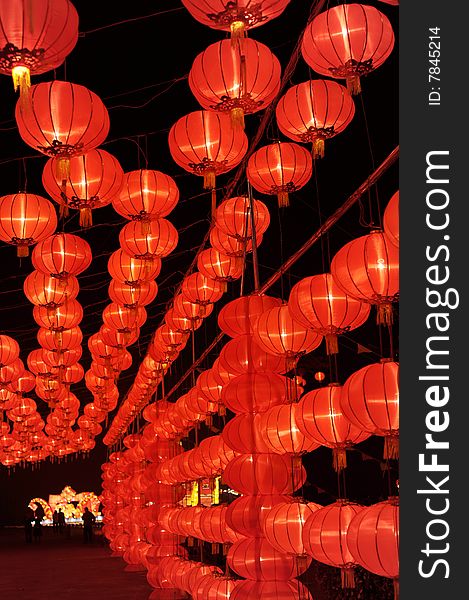 Red glowing Chinese lanterns - travel and tourism. Red glowing Chinese lanterns - travel and tourism