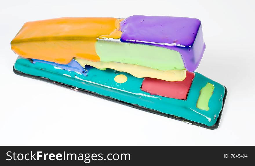 Set of colored blot on stapler