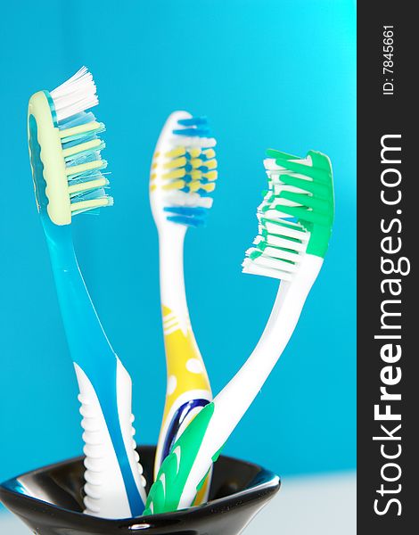 Dental care equipment on white