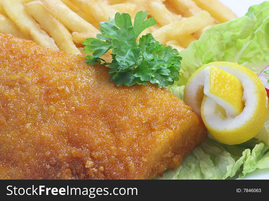 Delicious cordon bleu in detail. Shot in studio. Delicious cordon bleu in detail. Shot in studio.