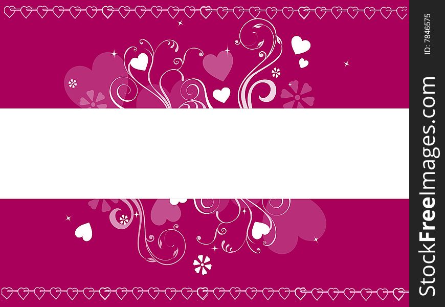 Illustration of purple valentines banner. Illustration of purple valentines banner