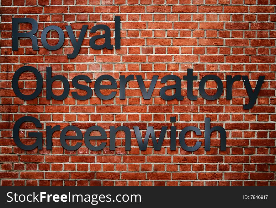 Royal Observatory Greenwich sign, London UK