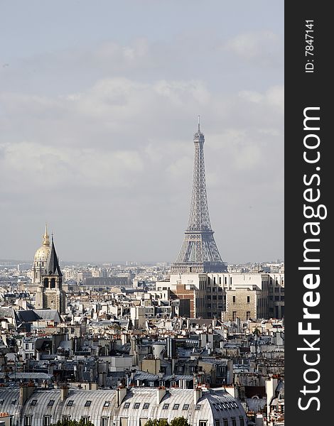 view of the Eiffel Tower in Paris, France. view of the Eiffel Tower in Paris, France