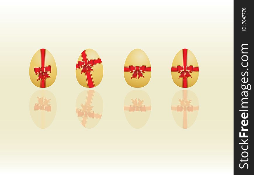 Easter eggs with reflections.  Please check my portfolio for more easter illustrations.