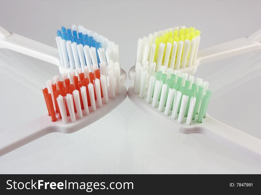 Varicoloured toothbrushes for whole family. Varicoloured toothbrushes for whole family