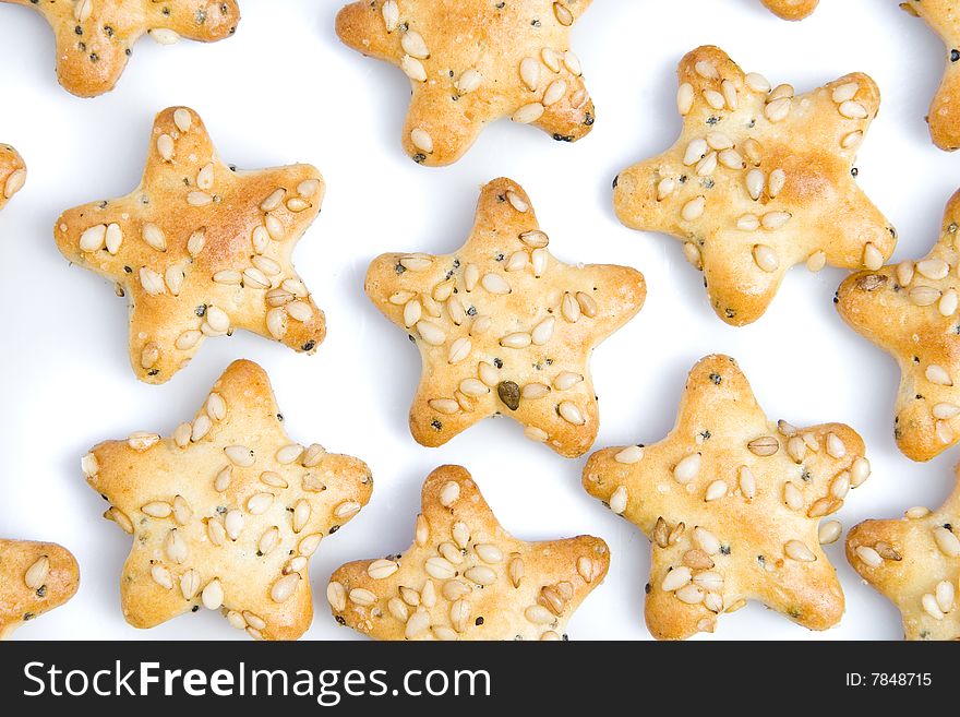 Background of star shaped crackers