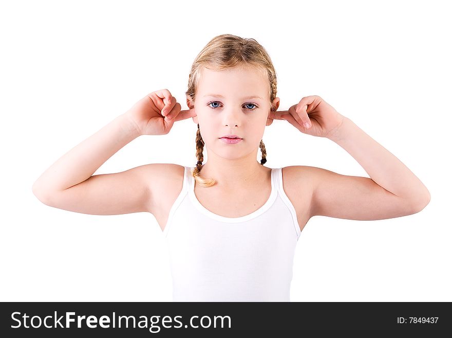 Beautiful child faces on a white background. Beautiful child faces on a white background