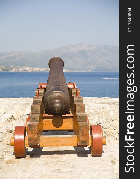 Historic canon on Korcula Island - Croatia. Historic canon on Korcula Island - Croatia