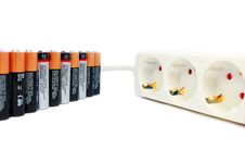 Batteries And Power Extension Cord Stock Image Batteries And Power Extension Cord Stock Image