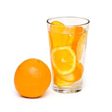 Orange And Glass Royalty Free Stock Image Orange And Glass Royalty Free Stock Image