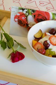 Romantic Breakfast In Bed Stock Photos Romantic Breakfast In Bed Stock Photos
