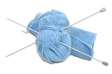 Two Knitting Needles, Woollen Yarn Clew, Knitting. Royalty Free Stock Image Two Knitting Needles, Woollen Yarn Clew, Knitting. Royalty Free Stock Image