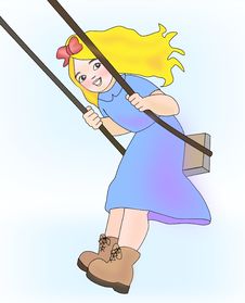 Girl On A Swing Royalty Free Stock Photography Girl On A Swing Royalty Free Stock Photography