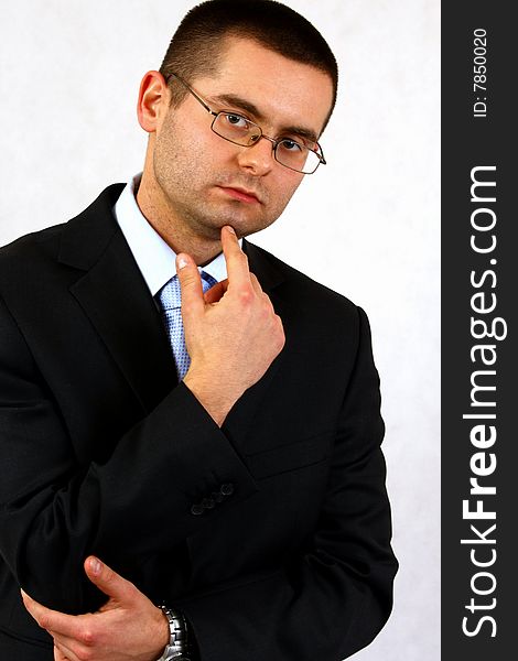 Young businessman on isolated background. Young businessman on isolated background