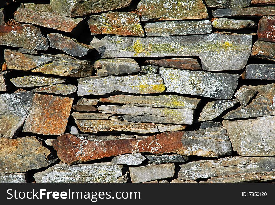 Finnish old stone wall with large gaps