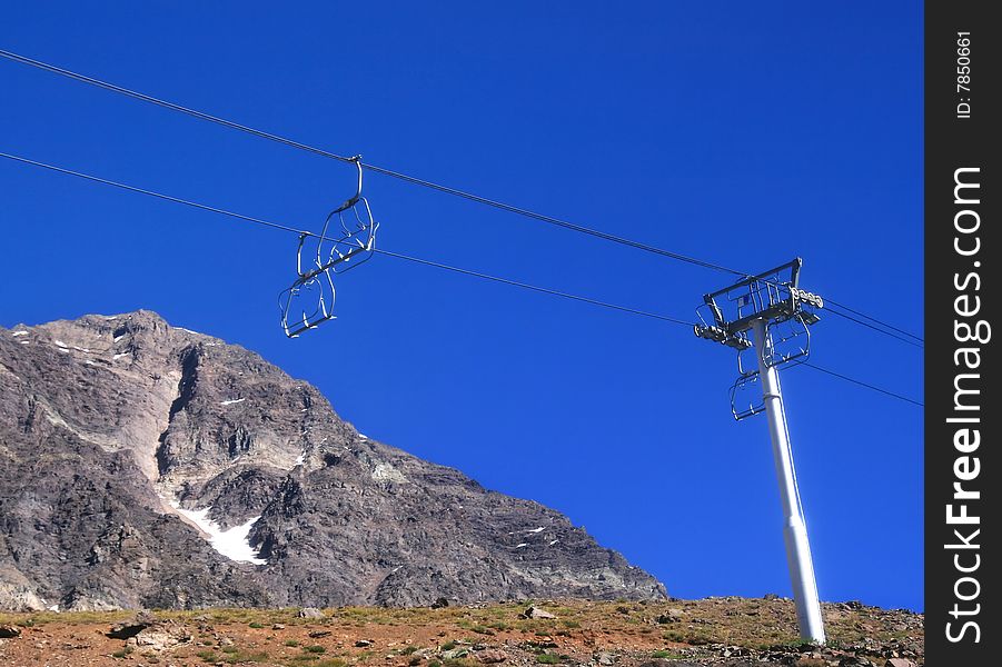 Ski Lift and Mountains