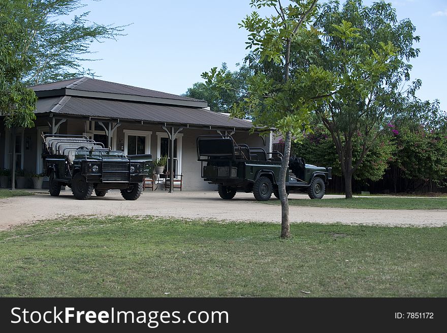 4X4 land vehicles in a reserve in Kruger Park