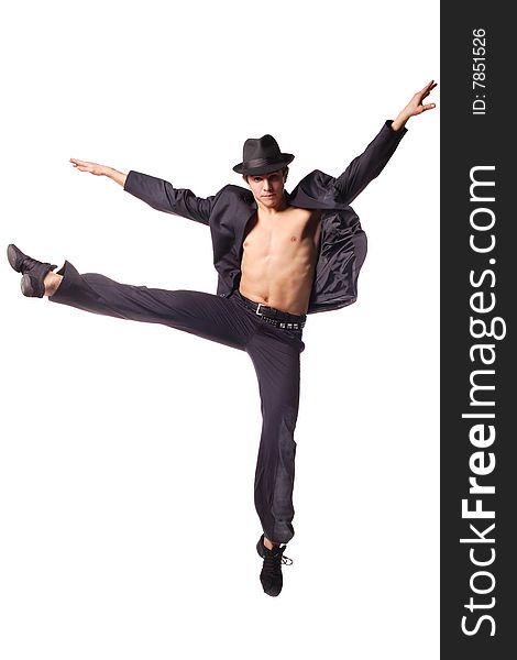 Stylish and young modern style dancer is posing