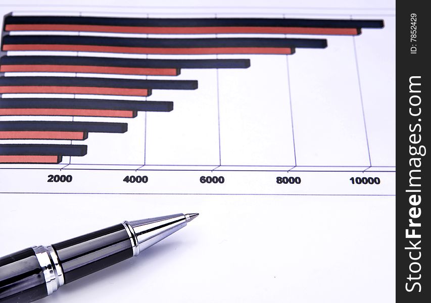 Pen on Positive Earning Graph. Pen on Positive Earning Graph