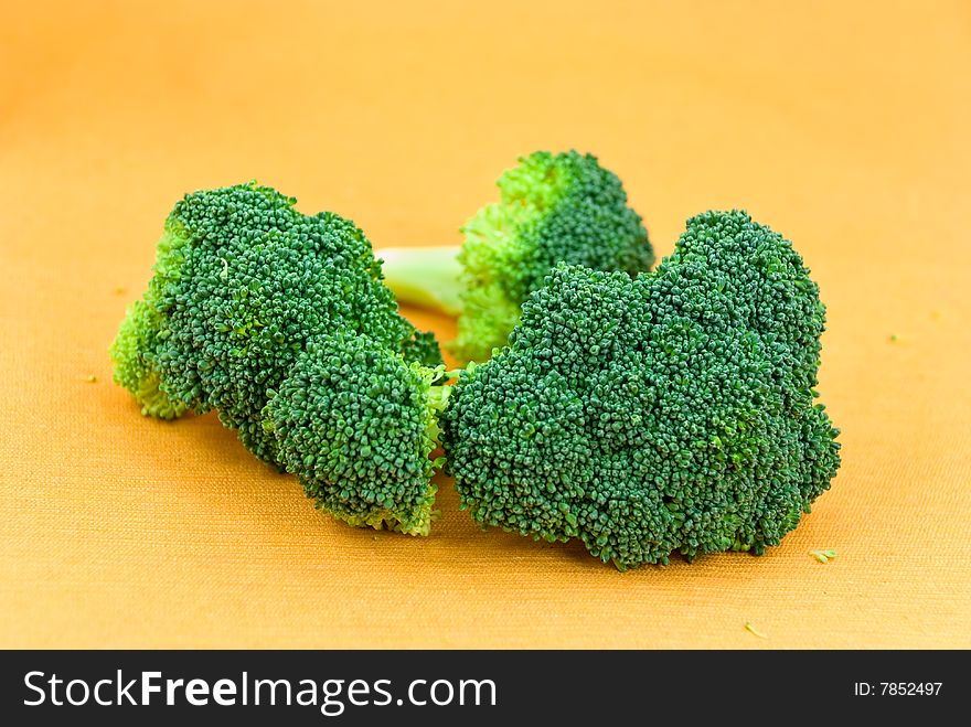 Green broccoli (brassica oleracea), part of inflorescence.