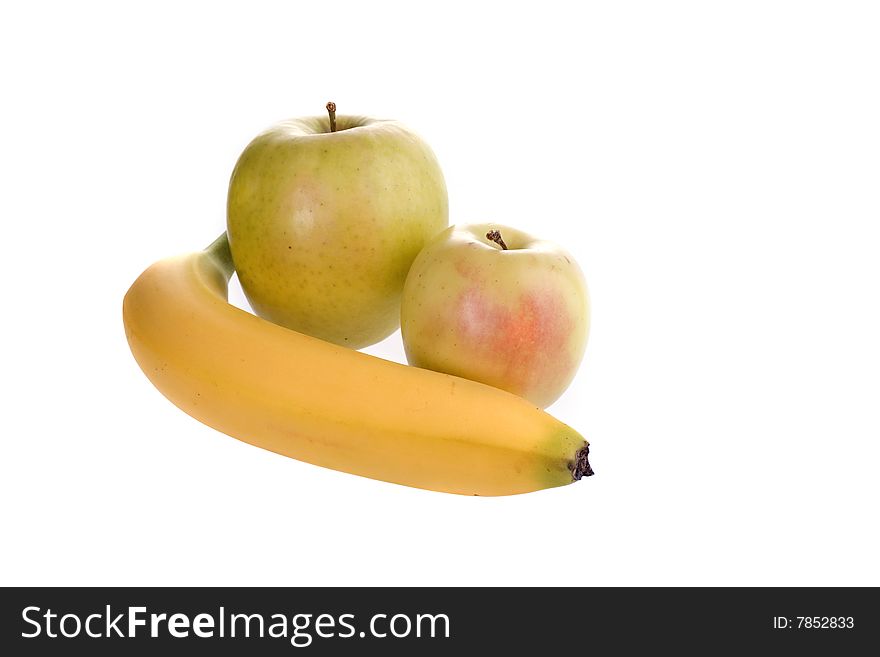 Healthy food, Banana and apples picture on white backround. Healthy food, Banana and apples picture on white backround