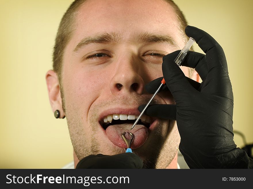 Man About To Get His Tongue Pierced