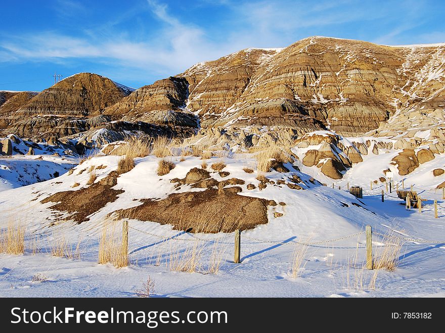 Different shapes of hoodoos in Drumheller Alberta