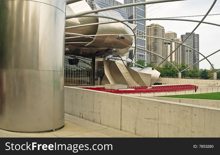 Steel and concrete stracture of Pavilion in Chicago milenium park. Steel and concrete stracture of Pavilion in Chicago milenium park
