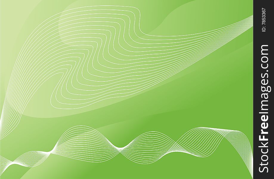Abstract green background with white stripes