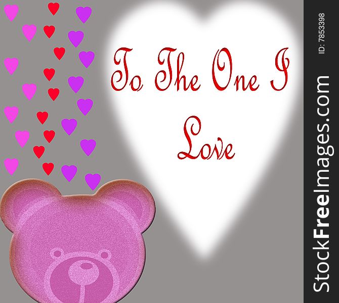 Valentine Background or card with Teddy   and heart with text