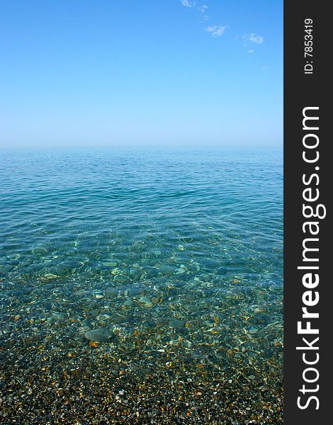 Sky on background of the beautiful sea beach