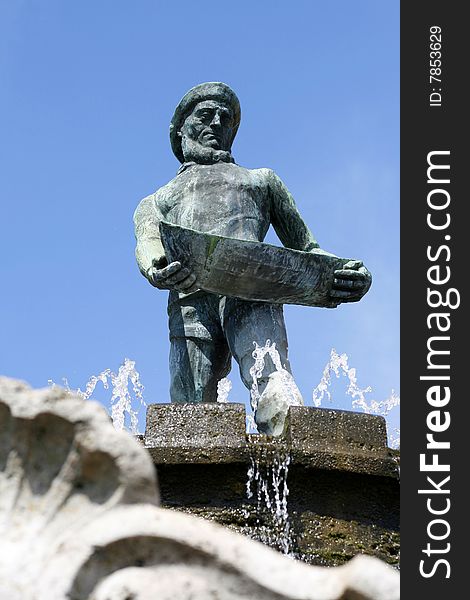 Fountain - a monument in honor of a fisherman seafarers