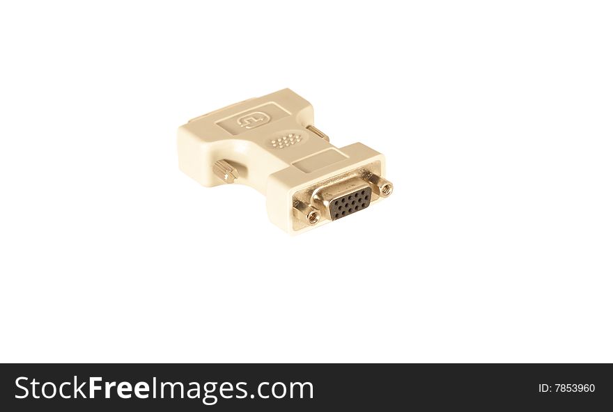 DVI - SVGA adapter for video signal isolated on white