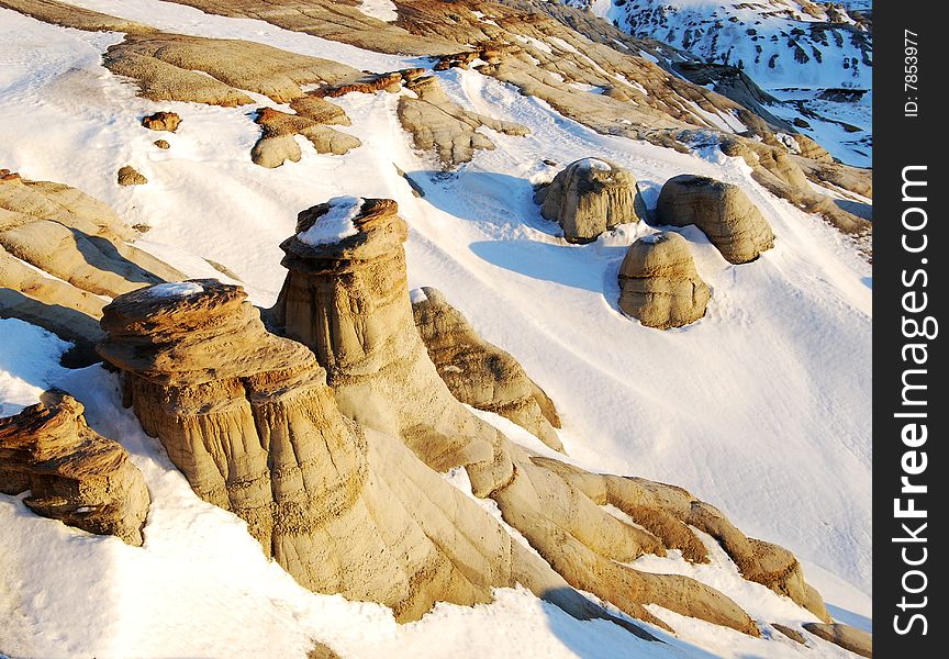 Hoodoos in different shapes