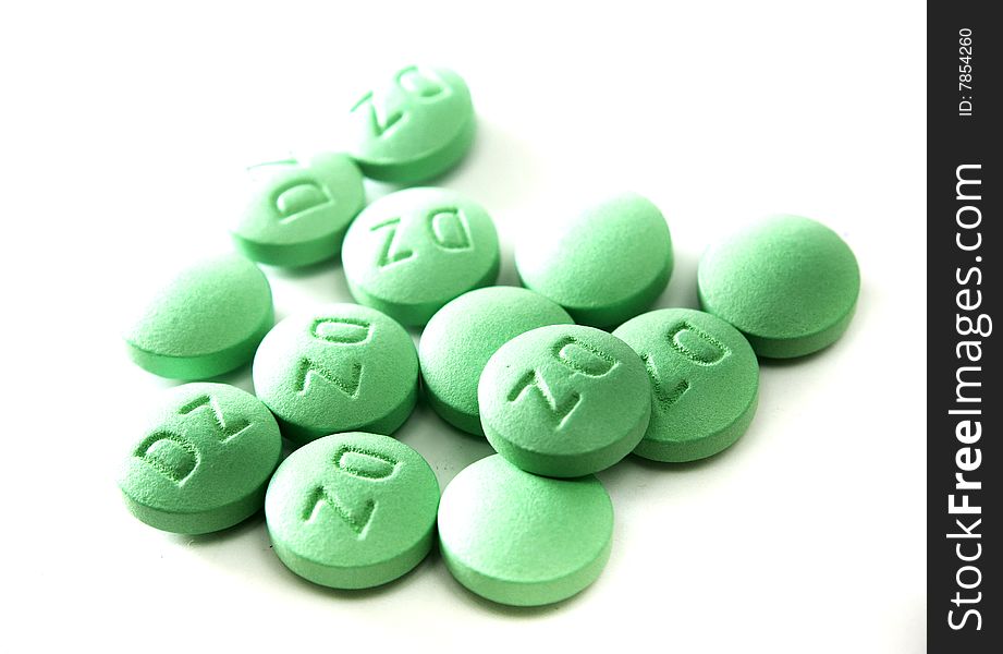 Several blue pills with DZ