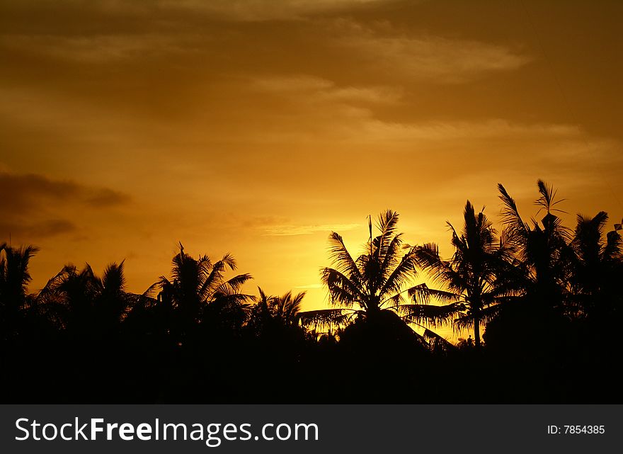 Sunset at front of my home Ubud Bali. Sunset at front of my home Ubud Bali