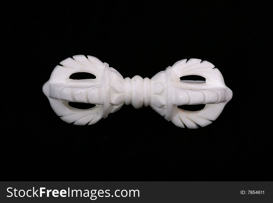 Ivory carving ornaments in a black background