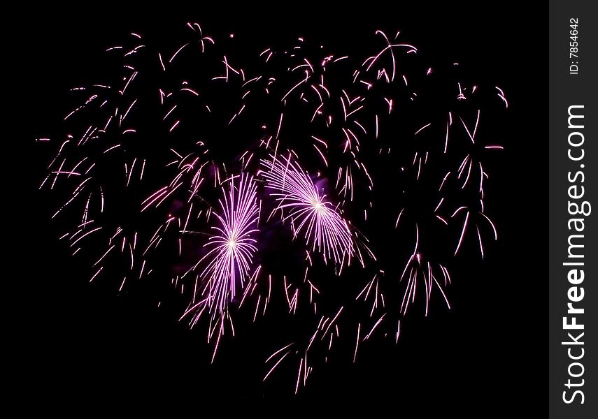 Firework explosion in the shape of a heart. Firework explosion in the shape of a heart