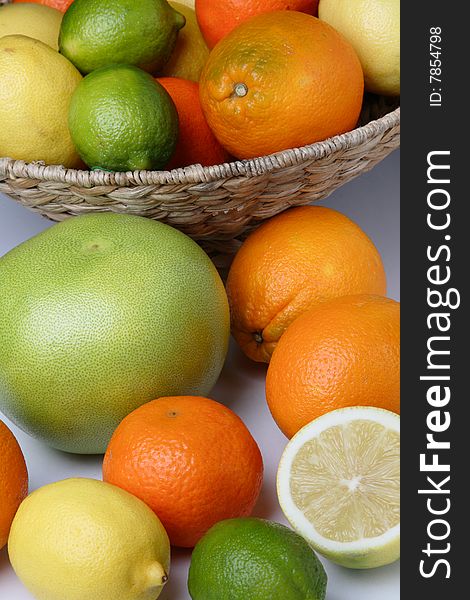 Different fresh citrus fruit