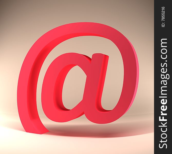 3d Red e mail Sign