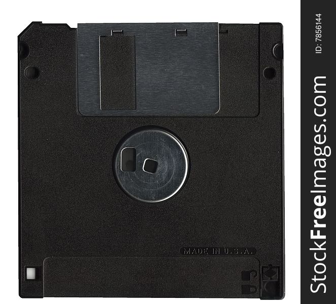Back black floppy disk isolated over white