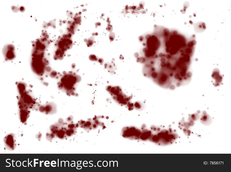 Blood splattered on white background