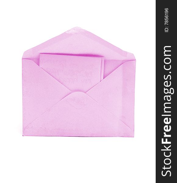 Pink letter and envelope