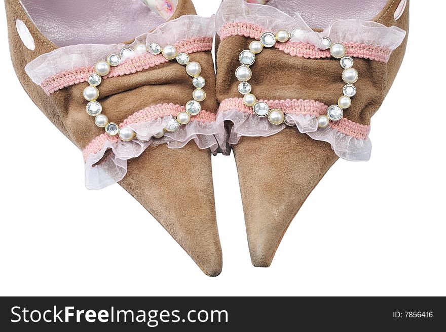 Toe woman shoes on isolated background