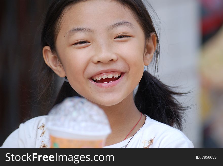 A beautiful little girl in China. A beautiful little girl in China