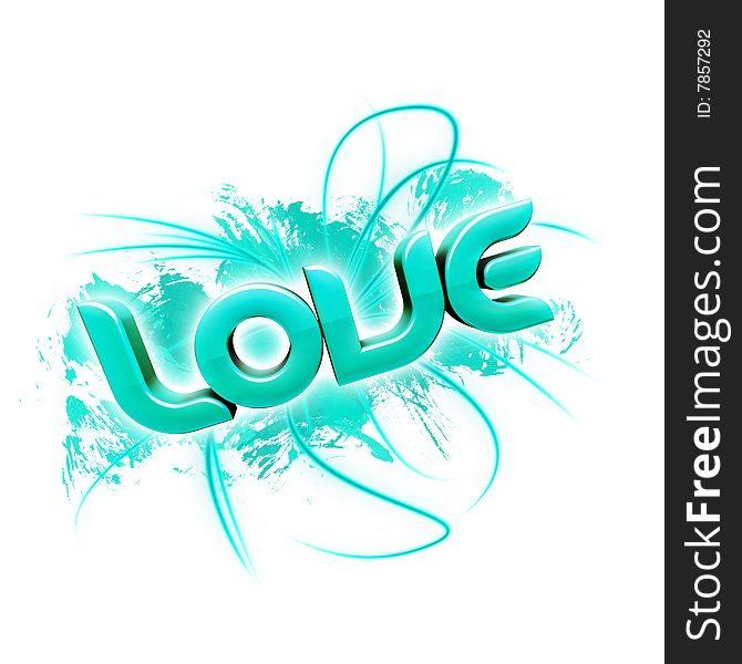 3D illustration of the word Love over a white background. 3D illustration of the word Love over a white background.