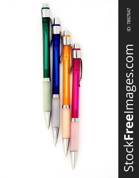 Photo of the four color pens. Photo of the four color pens