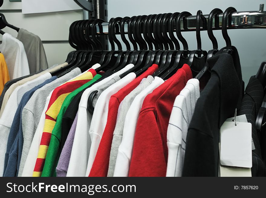 Line multicolor jersey in clothes shop