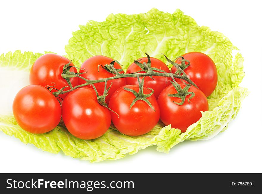 Ripe tomatos on isolated background