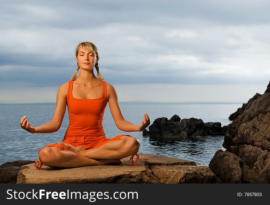 Woman Doing Yoga Exercise